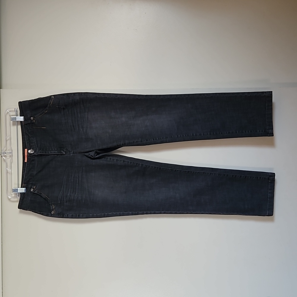 Korean jeans black slim mid rise jeans